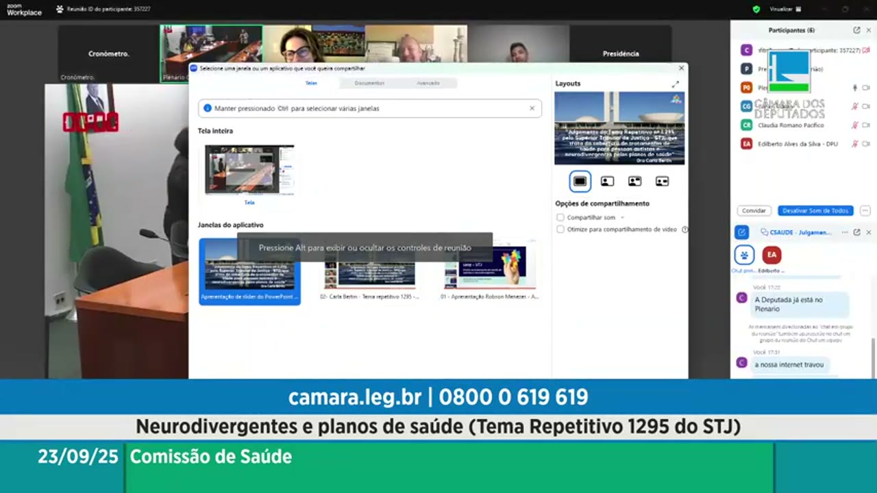 Vídeo do evento em 1:18:16