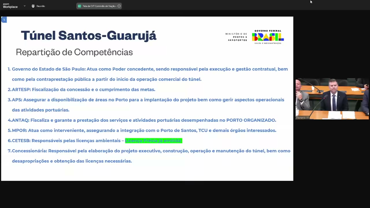 Vídeo do evento em 1:03:32