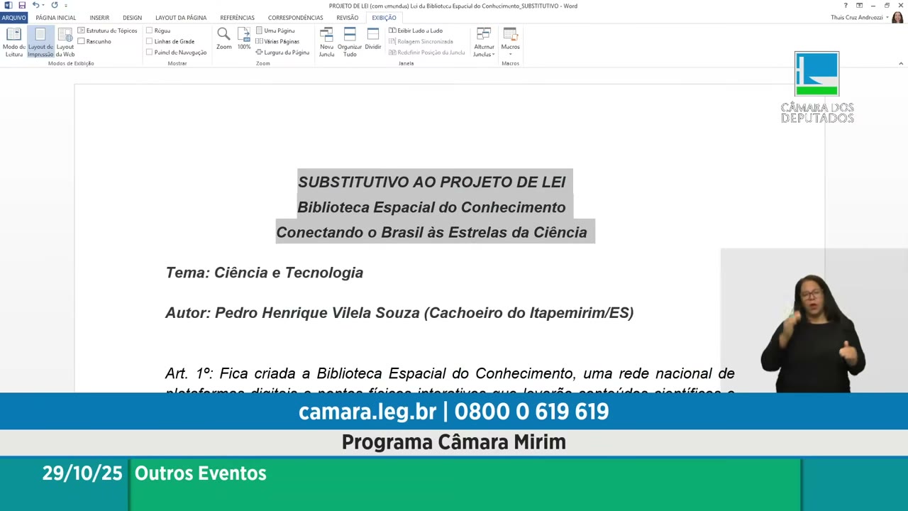 Vídeo do evento em 41:01