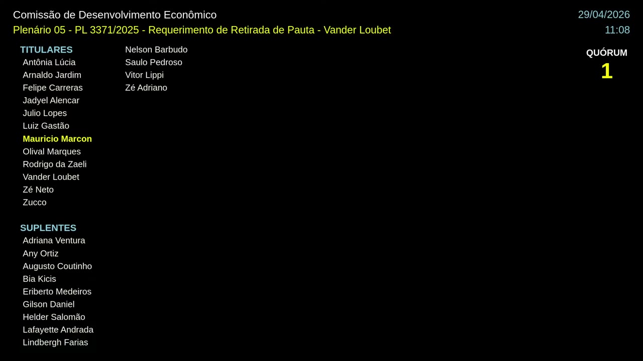 Vídeo do evento em 36:54