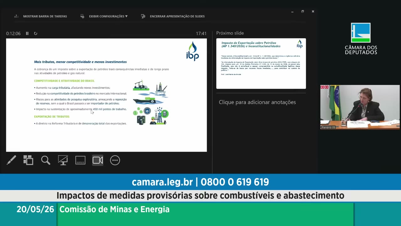 Vídeo do evento em 1:21:32