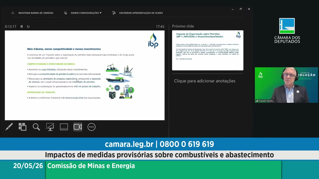 Vídeo do evento em 1:22:43