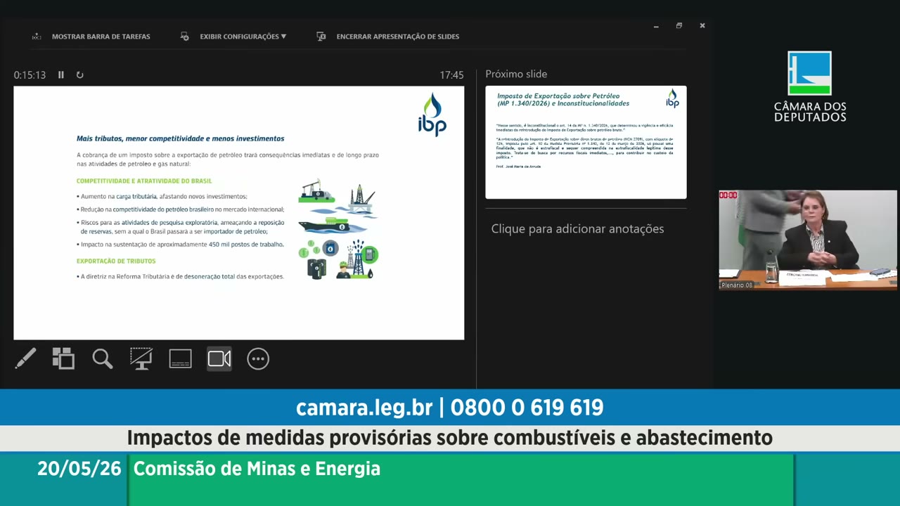 Vídeo do evento em 1:24:39