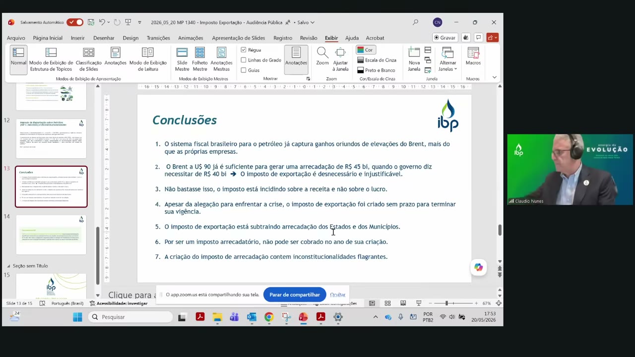 Vídeo do evento em 1:33:38
